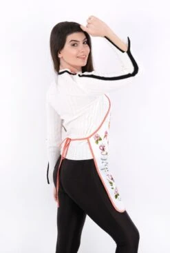 Merkloos Tavas Pvc Keukenschort | Kookschort | Keukenschort Dames | Keukenschort Voor Vrouwen| Katoen | Waterdichte Achterkant | 50 X 70cm | Meisje Op De Schommel | Wit-oranje -Merkloos Winkel 808x1200