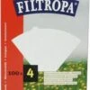 Filtropa Koffiefilters, Verpakking 100 Stuks, Maat Nr.4 - Wit - Biologisch