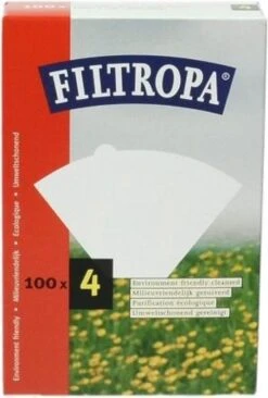 Filtropa Koffiefilters, Verpakking 100 Stuks, Maat Nr.4 - Wit - Biologisch