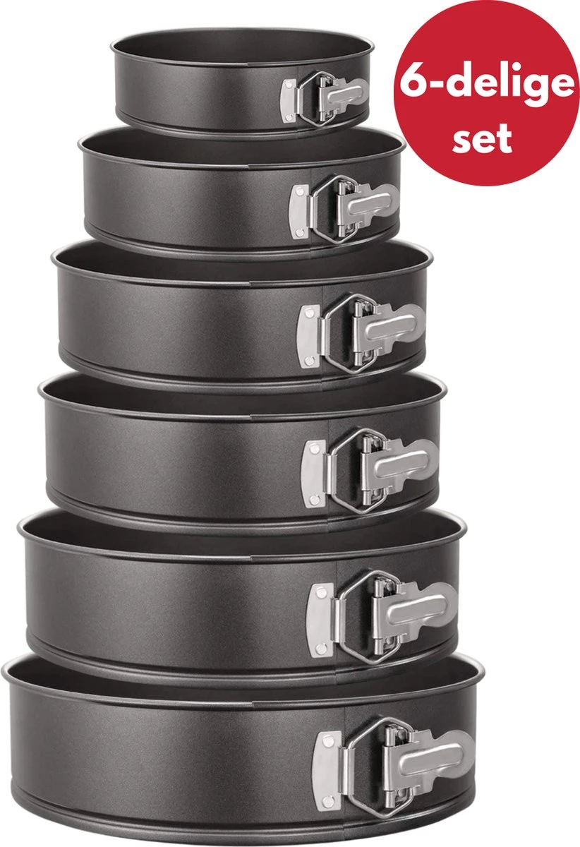 Chefix 6-delige Bakvorm Set - Springvorm - Cakevorm - Bakvormen - Taartvorm 1 Chefix 6-delige Bakvorm Set - Springvorm - Cakevorm - Bakvormen - Taartvorm