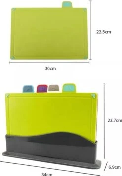 Merkloos Snijplanken Set Met Houder - Kunststof - Vaatwasserbestendig - Set Met 4 Kleuren Snijplanken -Merkloos Winkel 831x1200