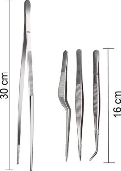 SKJØNE Keukenpincetten - Set Van 4 Stuks - 30 Cm - 16 Cm - Vleespincet - Keukentang - Kookpincet - Pincet Modelbouw - Serveerpincet - Keukenpincet 30 Cm - Pincet Koken - Pincet Hobby - Roestvrij Staal -Merkloos Winkel 849x1200 3