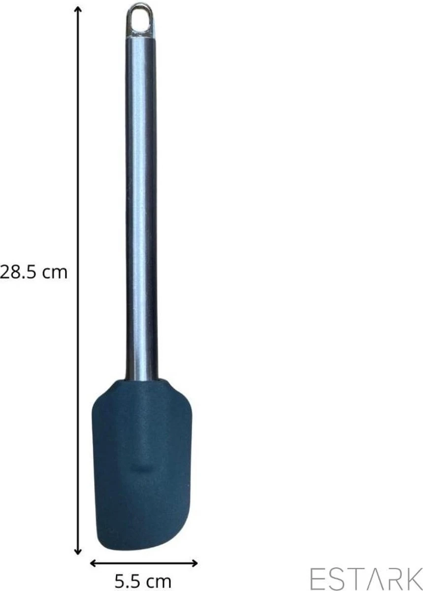 ESTARK® - Pannenlikker - Spatel - Anti Aanbak - Vaatwasbestendig - Hitte Bestendig - Siliconen - Duurzaam - RVS 6 ESTARK® - Pannenlikker - Spatel - Anti Aanbak - Vaatwasbestendig - Hitte Bestendig - Siliconen - Duurzaam - RVS - Afbeelding 6
