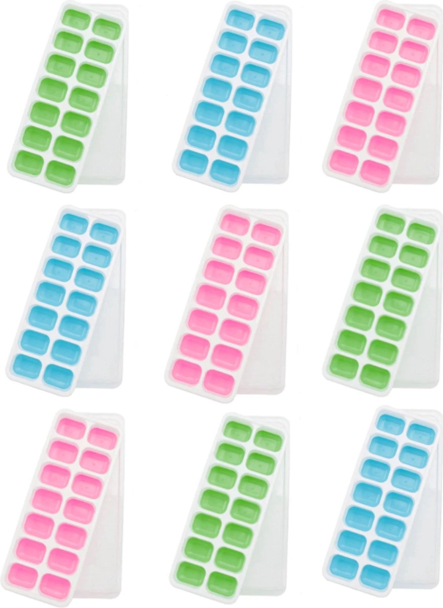 Minismus Siliconen IJsblokjesvorm Met Deksel - 9 Stuks - BPA Vrij - Herbruikbaar - IJsblokjes Zijn Makkelijk Uit Te Drukken 1 Minismus Siliconen IJsblokjesvorm Met Deksel - 9 Stuks - BPA Vrij - Herbruikbaar - IJsblokjes Zijn Makkelijk Uit Te Drukken