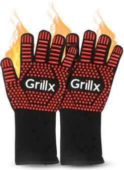 GrillX Hittebestendige Handschoenen - 2 Stuks - Ovenwanten - BBQ Handschoenen Tot 500°C - Ovenhandschoenen - BBQ Accesoires