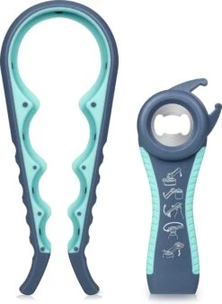 Alles In 1 Blikopener - Multi Grip Opener - Dopopener- Pottenopener - Schroefdopopener - Hemelsblauw - KO000107