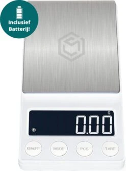Ease Electronicz Digitale Mini Precisie Keukenweegschaal Wit - 0,01 Tot 200 Gram - 14.2 X 7.5 Cm - Pocket Scale Op Batterij - Weegschaal Keuken
