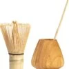 Oliva's - Bamboe Matcha Thee Set Met Klopper/garde (100 Borstels/prongs), Garde-houder En Lepel