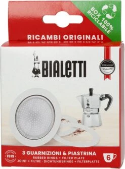 Bialetti Moka Aluminium Filterplaatje + 3 Rubber Ringen - 6 Kops -Merkloos Winkel 886x1200 6