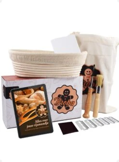 Broba Rijsmand Broodbakvorm – Incl. RVS Deegmes En Deegsnijder – Banneton Met Deegkrabber - Brood Bakset