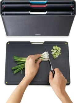 Joseph Joseph JosephJoseph - Folio - Steel - Snijplank - In Houder - Groot - Set Van 5 Stuks - Zwart -Merkloos Winkel 890x1200 2