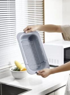 Waterval Gootsteenzeef Uitschuifbaar Vergiet Keuken – Wassen Groente En Fruit – Afgieten Pasta Hulpmiddel - Donkergrijs -Merkloos Winkel 892x1200 5