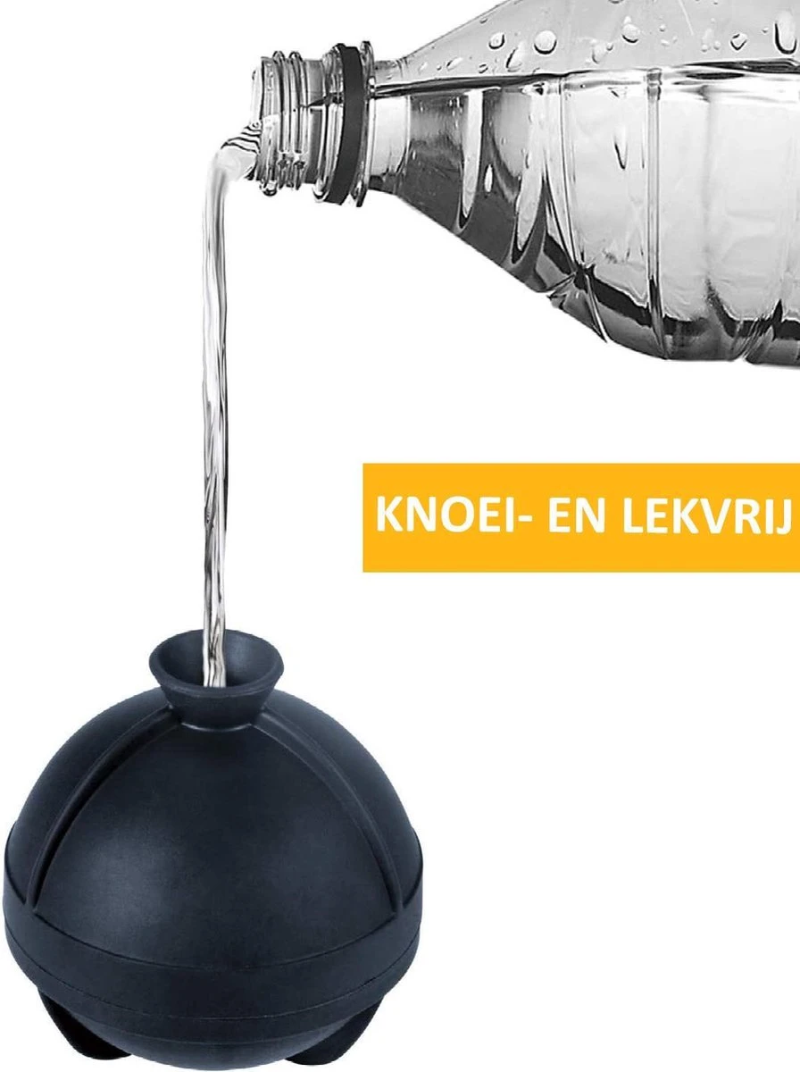 VITAMO Perfecte IJsballen Set Van 4 STUKS - Grote Whiskey IJsballenvorm - Ronde Whisky Stones - IJsklontjes - Cocktails - Frisdrank - Lekvrij - Siliconen - IJsblokjesvorm - Ø 6 Cm Groot - Zwart - Cadeau Tip 3 VITAMO Perfecte IJsballen Set Van 4 STUKS - Grote Whiskey IJsballenvorm - Ronde Whisky Stones - IJsklontjes - Cocktails - Frisdrank - Lekvrij - Siliconen - IJsblokjesvorm - Ø 6 Cm Groot - Zwart - Cadeau Tip - Afbeelding 3