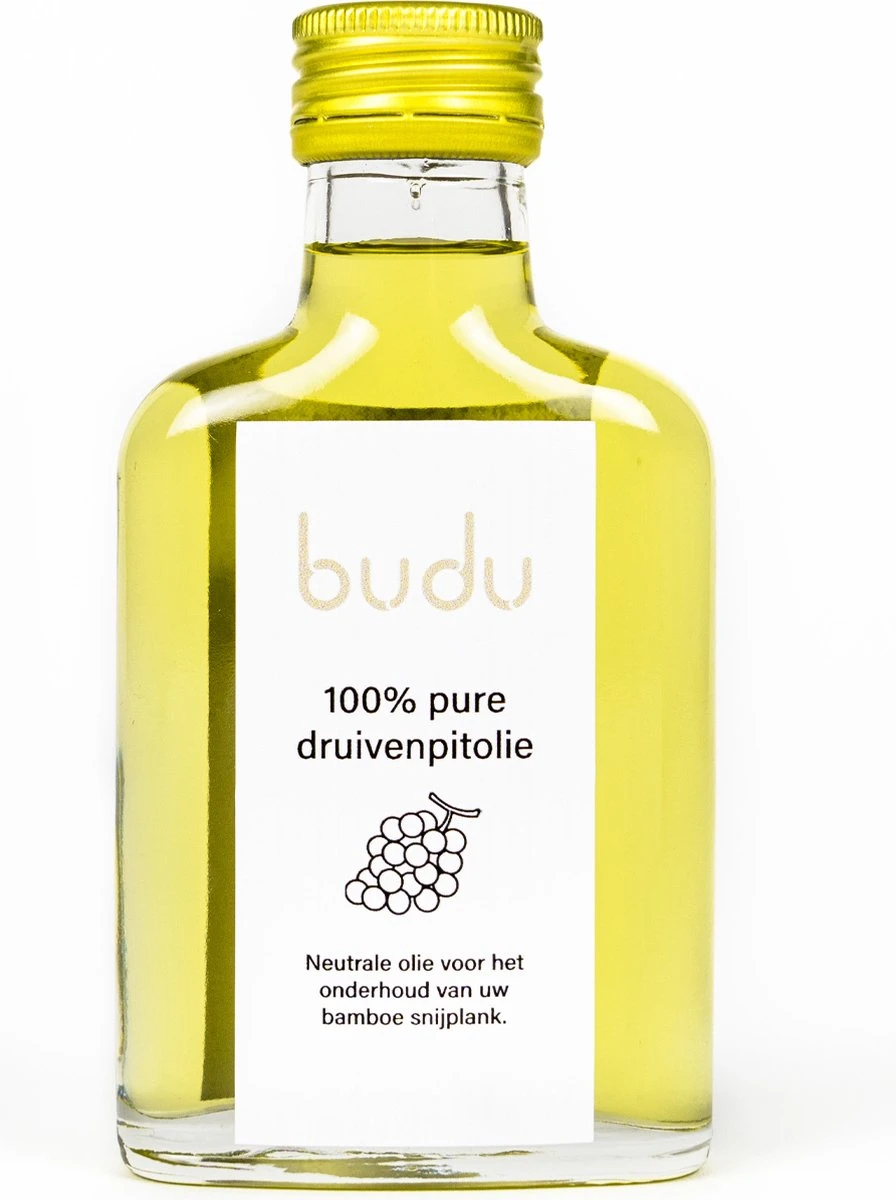 Budu Onderhoudsolie Bamboe Of Houten Snijplanken - Druivenpitolie - 100 Ml - Olie 1 Budu Onderhoudsolie Bamboe Of Houten Snijplanken - Druivenpitolie - 100 Ml - Olie