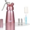 Amazy Slagroomspuit Incl. 3 Roestvrijstalen Spuitmonden + 2 Reinigingsborstels - Aluminium Slagroom-sifon Voor Het Bereiden Van Slagroom, Room, Mousse, Espuma & Co. (roségoud | 500 Ml | 0,5 L)