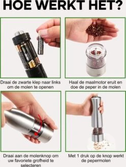 Pepermolen - Peper En Zoutmolen Set - Elektrisch - Inclusief Batterijen En Accessoires -Merkloos Winkel 909x1200 1