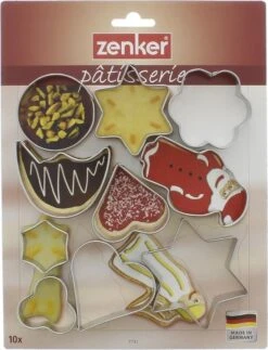 Uitsteekvormen Set 10 Stuks - Koekvormen - Bakvorm - Koekjes Vormpjes - Uitsteekvormpjes - Bakvormpjes - Koek Figuren - Uitstekers Set - Kerst - Koek Figuurtjes - Ster Maan Hartje Bloem - ESTARK -Merkloos Winkel 917x1200 3