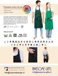 KARIBAN Keukenschort - "Master Chef" - Zwart - Blanco - 75 X 85 Cm -Merkloos Winkel 923x1200 3