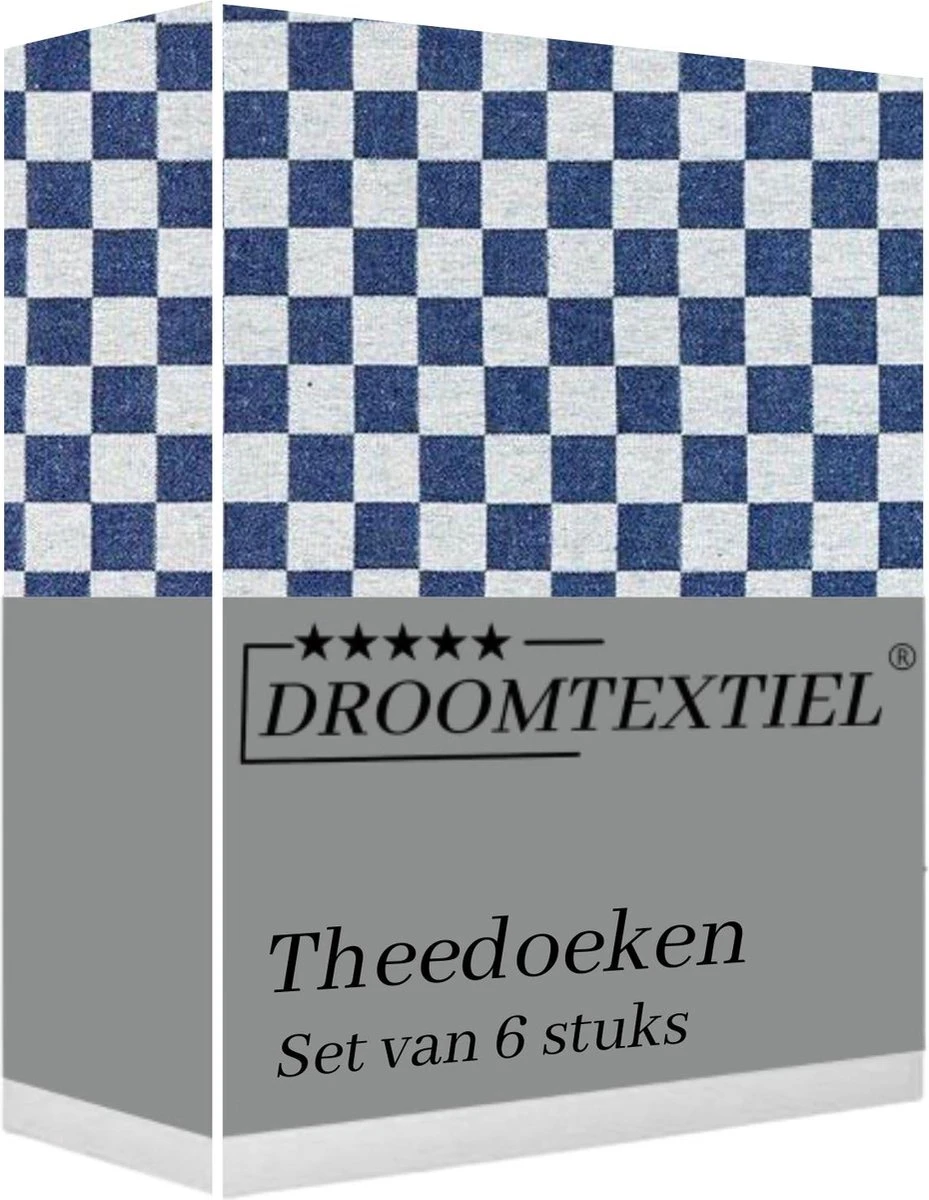 Droomtexiel® Horeca Kwaliteit Katoenen Theedoeken Set - 6x Theedoeken - Blauw Wit + Gratis 6 Keukendoeken T.w.v €22,95 6 Droomtexiel® Horeca Kwaliteit Katoenen Theedoeken Set - 6x Theedoeken - Blauw Wit + Gratis 6 Keukendoeken T.w.v €22,95 - Afbeelding 6
