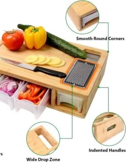 HUISSON Luxe Houten Snijplank XXL Met 5 Opvangbakken En 4 Raspen 50 X 27 X 10 Cm Groentesnijder Keukengerei Snijplank Hout BBQ -Merkloos Winkel 939x1200 1