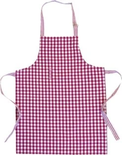 Kinderschort Keukenschort - Kinderen - 60 X 45 Cm - Geruit - Fuchsia