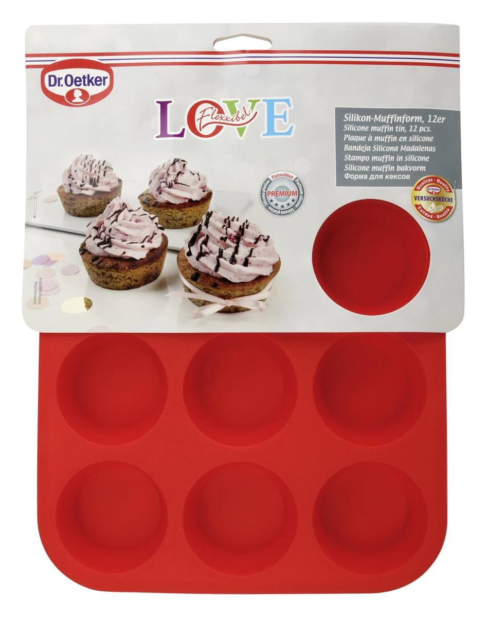 Dr. Oetker Muffinvorm - Siliconen - 12 Cups 2 Dr. Oetker Muffinvorm - Siliconen - 12 Cups - Afbeelding 2