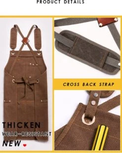 Schort - Hobby Schort - Bruin - Klus Schort - Timmerman Schort - Werk Schort - Schilder Schort - Multifunctioneel Schort - Werkschort -Merkloos Winkel 952x1200