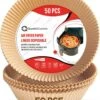 QualitéCuisine | Airfryer Bakpapier | Bakpapier | 50 Stuks | 20 Cm