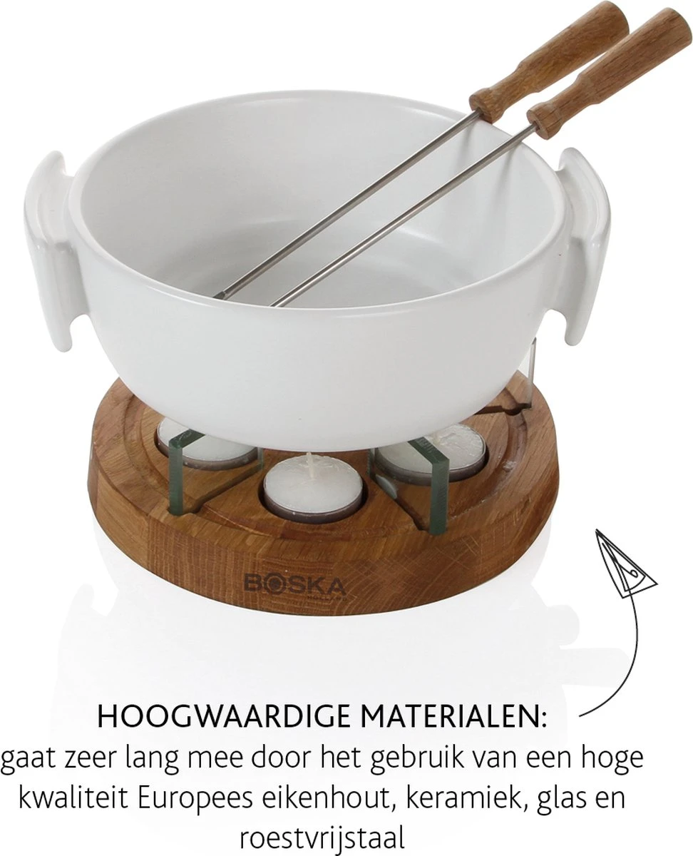 Boska Candlelight Fondue Twinkle - Voor 1.200 Gram Kaasfondue - 1,6 Liter 2 Boska Candlelight Fondue Twinkle - Voor 1.200 Gram Kaasfondue - 1,6 Liter - Afbeelding 2