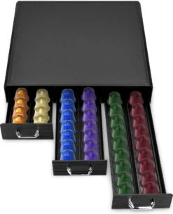 Navaris Espresso Capsulehouder Met Lades - Koffiecuphouder Met 3 Lades - Opbergbox Geschikt Voor Nespresso Cups - 48 Koffiecups - Zwart -Merkloos Winkel 973x1200 6