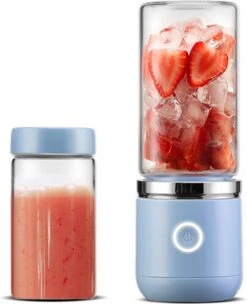 Blend In - Blender To Go - Smoothie Maker - Oplaadbare Mini Blender - Smoothies & Shakes - Draadloos & Draagbaar - Fruit Mixer - USB Oplaadbaar - 350ML - Blauw