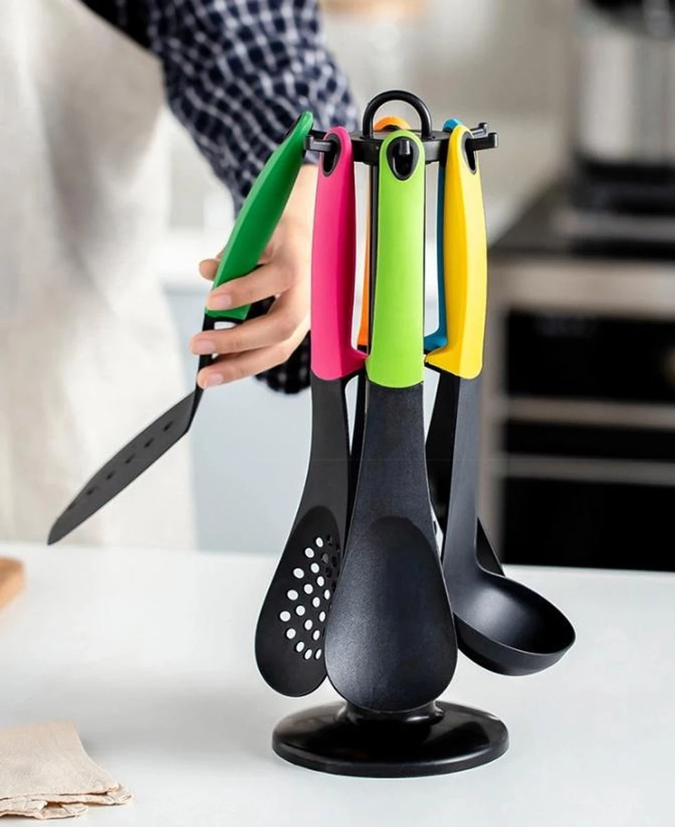 Cheffinger CF-UT01 Kookgerei – Keukengerei – 7-delige Keukengerei Set Met Standaard 5 Cheffinger CF-UT01 Kookgerei – Keukengerei – 7-delige Keukengerei Set Met Standaard - Afbeelding 5