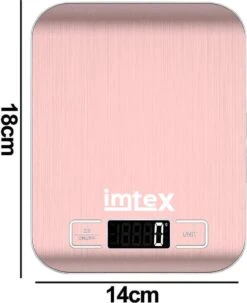 Imtex Digitale Precisie Keukenweegschaal - Tot 5000 Gram (5kg) - RVS Rosé -Merkloos Winkel 979x1200 7