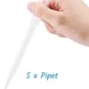 Vardaan - 5 Stuks Pipet Voor Vloeistoffen - 3ML - Pipet - Pipet Voor Vloeistoffen - Doseerpipet - Plastic Pipet - Whisky Pipet - Transparante Transferpipetten - Kunststof - Pipet Voor Laboratoriumproeven - Meetpipetten Wegwerppipetten