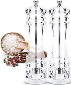 101Products Peper- & Zoutmolen Set - Acryl - Transparant - Verstelbare Maalgraad - Zeezout én Kruidenmixes