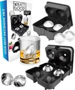 What's Goods® Siliconen IJsblokjesvormen Met Deksel 100% BPA Vrij - Diamant & XL Ronde Whiskey Ijsblokjes